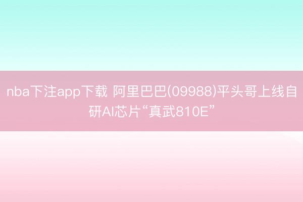 nba下注app下载 阿里巴巴(09988)平头哥上线自研AI芯片“真武810E”