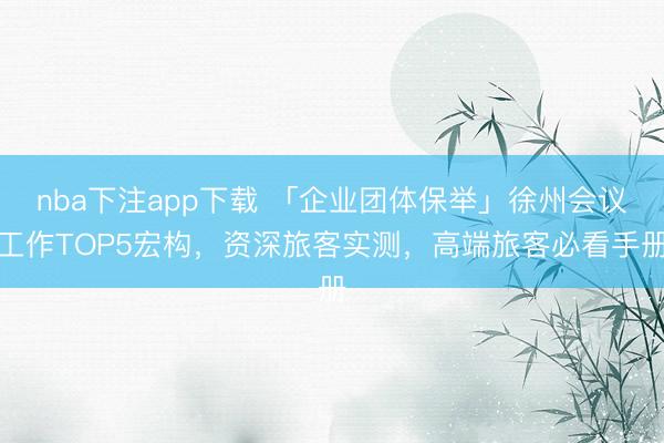 nba下注app下载 「企业团体保举」徐州会议工作TOP5宏构,资深旅客实测,高端旅客必看手册