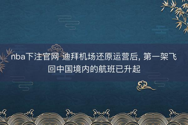 nba下注官网 迪拜机场还原运营后, 第一架飞回中国境内的航班已升起