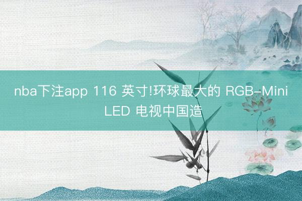 nba下注app 116 英寸!环球最大的 RGB-Mini LED 电视中国造