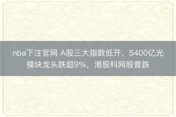 nba下注官网 A股三大指数低开，5400亿光模块龙头跌超9%，港股科网股普跌