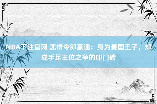NBA下注官网 悲情令郎嬴通：身为秦国王子，却成手足王位之争的叩门砖