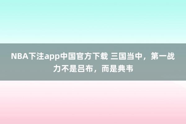 NBA下注app中国官方下载 三国当中，第一战力不是吕布，而是典韦