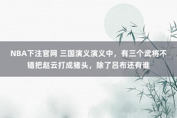 NBA下注官网 三国演义演义中，有三个武将不错把赵云打成猪头，除了吕布还有谁