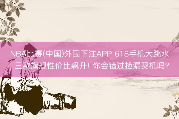 NBA比赛(中国)外围下注APP 618手机大跳水, 三款旗舰性价比飙升! 你会错过捡漏契机吗?