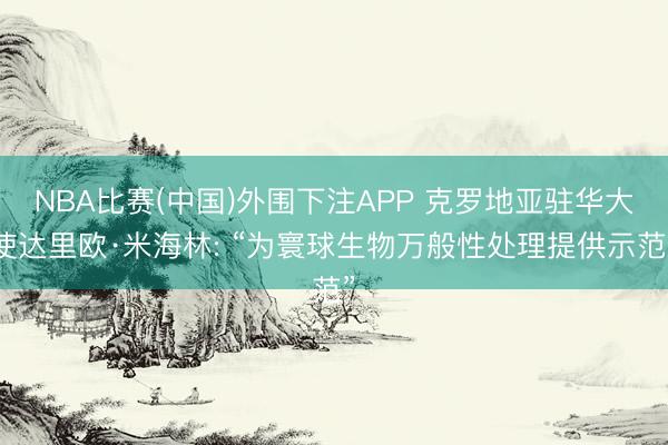 NBA比赛(中国)外围下注APP 克罗地亚驻华大使达里欧·米海林: “为寰球生物万般性处理提供示范”
