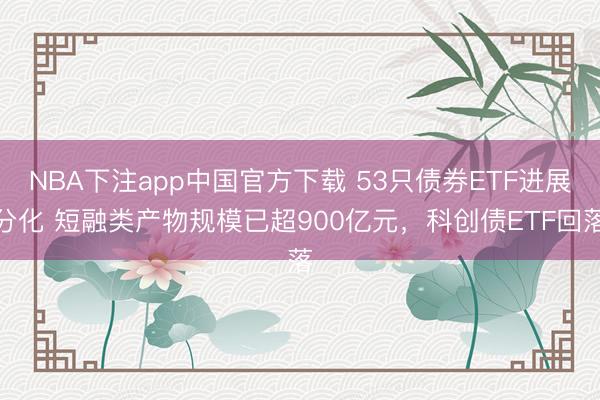 NBA下注app中国官方下载 53只债券ETF进展分化 短融类产物规模已超900亿元，科创债ETF回落