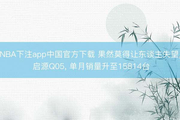 NBA下注app中国官方下载 果然莫得让东谈主失望， 启源Q05， 单月销量升至15814台