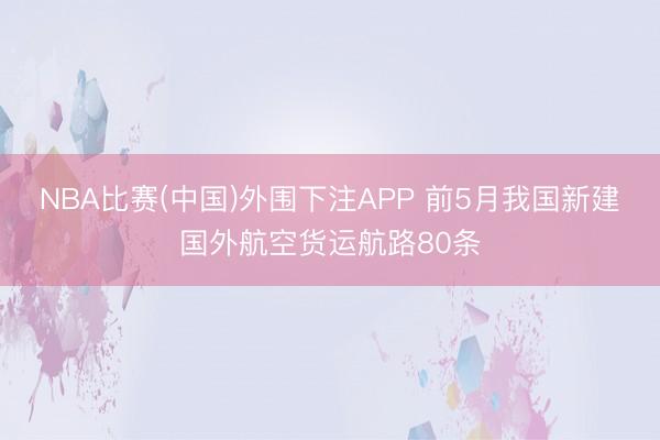 NBA比赛(中国)外围下注APP 前5月我国新建国外航空货运航路80条