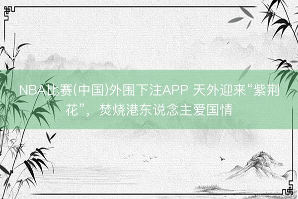 NBA比赛(中国)外围下注APP 天外迎来“紫荆花”，焚烧港东说念主爱国情