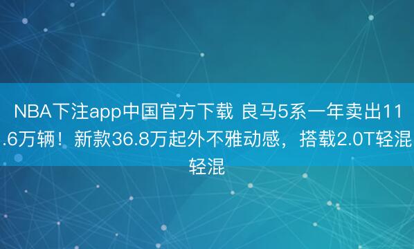 NBA下注app中国官方下载 良马5系一年卖出11.6万辆！新款36.8万起外不雅动感，搭载2.0T轻混
