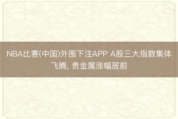 NBA比赛(中国)外围下注APP A股三大指数集体飞腾， 贵金属涨幅居前