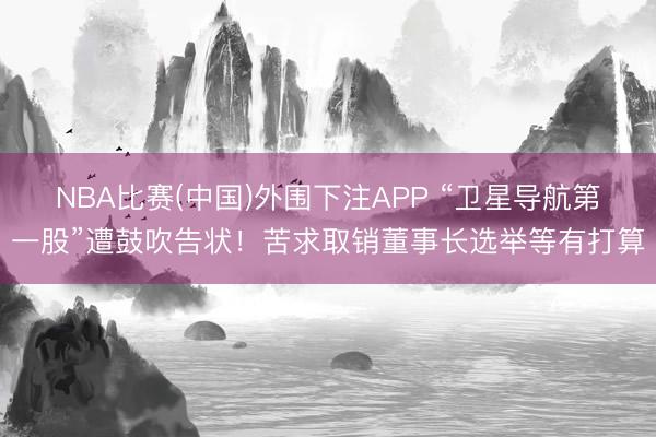 NBA比赛(中国)外围下注APP “卫星导航第一股”遭鼓吹告状！苦求取销董事长选举等有打算