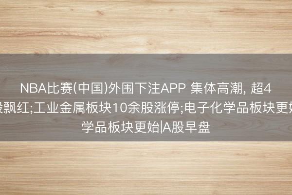 NBA比赛(中国)外围下注APP 集体高潮, 超4500只个股飘红;工业金属板块10余股涨停;电子化学品板块更始|A股早盘