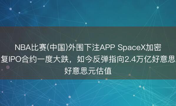 NBA比赛(中国)外围下注APP SpaceX加密货币往复IPO合约一度大跌,如今反弹指向2.4万亿好意思元估值