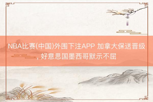 NBA比赛(中国)外围下注APP 加拿大保送晋级， 好意思国墨西哥默示不屈