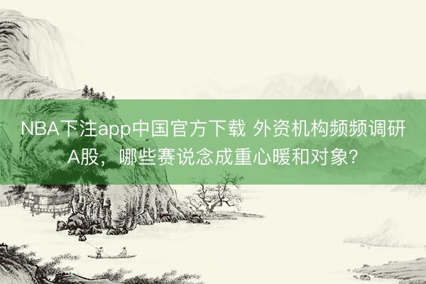 NBA下注app中国官方下载 外资机构频频调研A股,哪些赛说念成重心暖和对象?
