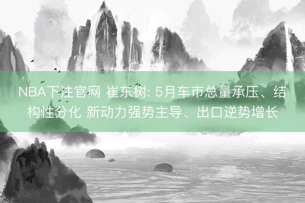 NBA下注官网 崔东树: 5月车市总量承压、结构性分化 新动力强势主导、出口逆势增长